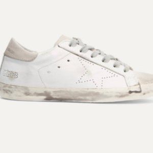 Golden Goose - Superstar distressed leather &suede